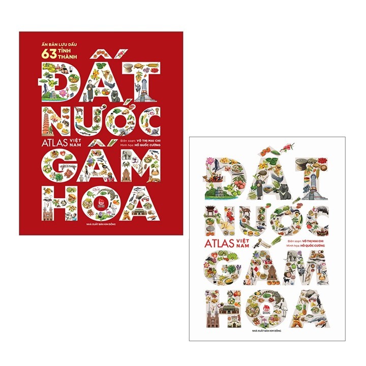 Sách KĐ - Đất Nước Gấm Hoa - Atlas Việt Nam - Ấn Bản Lưu Dấu 63 Tỉnh Thành