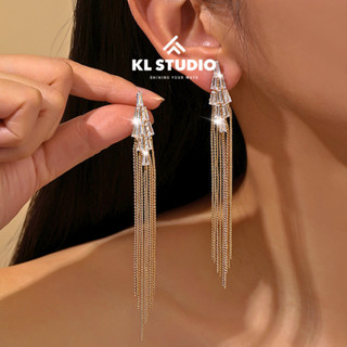  Bông Tai Tua Rua KL.STUDIO Đi Tiệc Sang Chảnh Khuyên Tai Đính Đá Dáng Dài Sinh Nhật Đi Bar - E325 