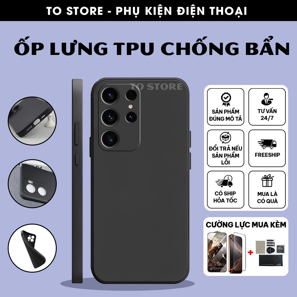 Ốp lưng Samsung S23, S23 Plus, S23 Ultra, S23 Fe TPU viền cạnh vuông bảo vệ camera | Ốp lưng TPU cạn