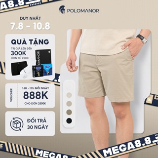 [NEW COLOR] Quần short nam ngắn POLOMANOR vải kaki xuất xịn, lưng đai thun, co giãn 2 chiều, chuẩn form