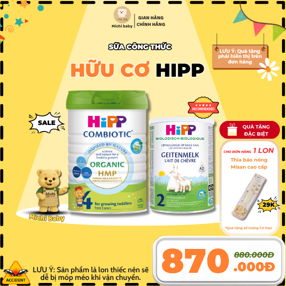 Michibaby - Sữa công thức HiPP Dê Đạm A2, Bò Organic Cao Cấp - Michi Baby MC649