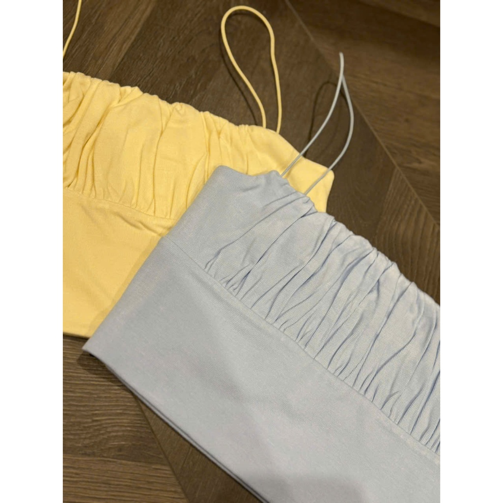 Xưởng may Tí Nị - Áo 2 dây sợi bún nhún tôn V1 vải thun rip Trung co giãn giữ form mềm mịn mát_A11 | BigBuy360 - bigbuy360.vn