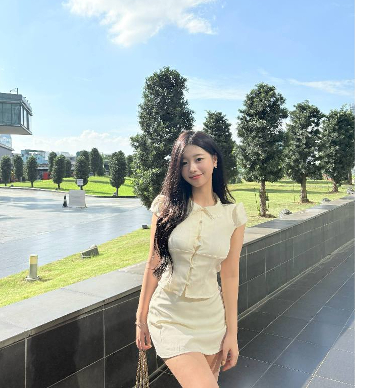 Set áo kiểu nữ tính và chân váy xòe chữ A kèm quần bảo hộ - Set Grace - APRILLE