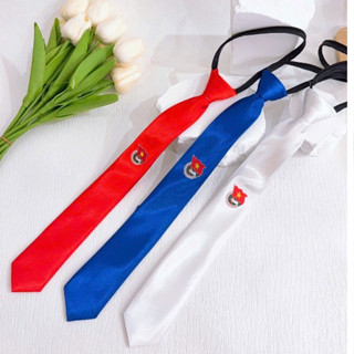 Cà vạt thắt sẵn đoàn thanh niên việt nam,cà vạt nam nữ đoàn thanh niên màu trắng,đỏ, xanh đoàn bán buôn bán lẻ