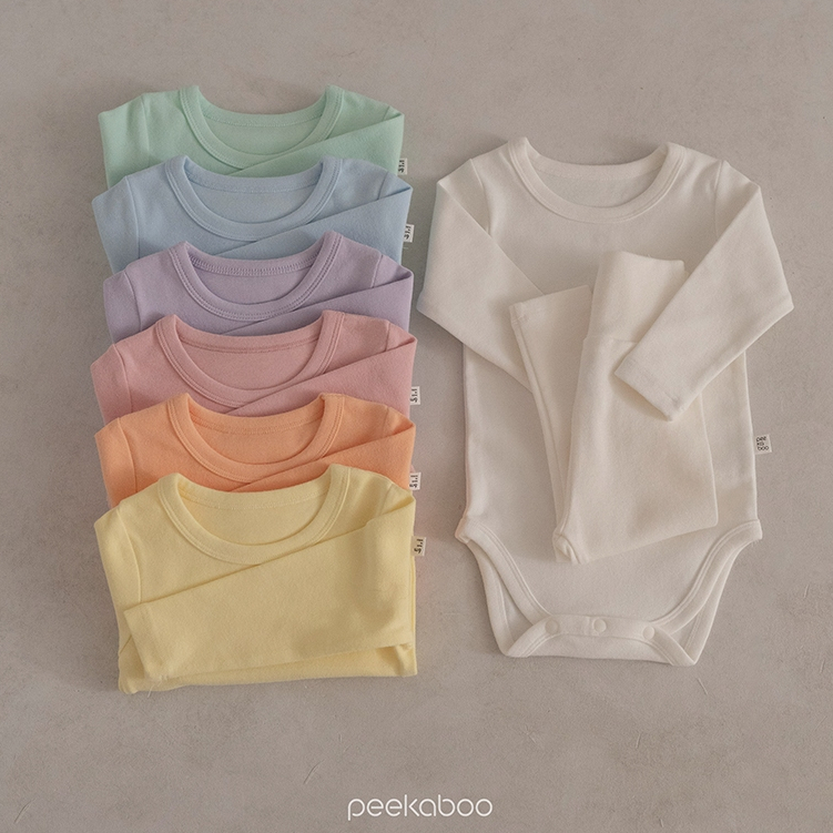 Bộ Bodysuit Cho Bé Peekaboo Pring - Chất Cotton Co Giãn, Màu Pastel Xinh Xắn - Chính Hãng Hàn Quốc