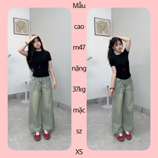 [MẪU MỚI] (SUÔNG NẤM LÙN m41-m60) QUẦN JEANS ỐNG SUÔNG RỘNG NỮ PHỐI XẾP LY ỐNG TO MÀU NHẠT