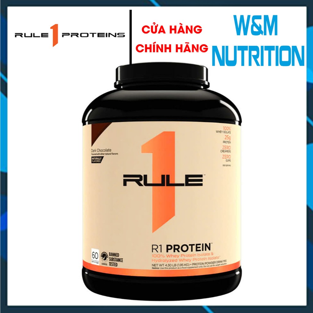 SỮA TĂNG CƠ RULE 1 PROTEIN 5LBS DARK CHOCO - Whey Protein ISOLATE & HYDROLYZED WHEY
