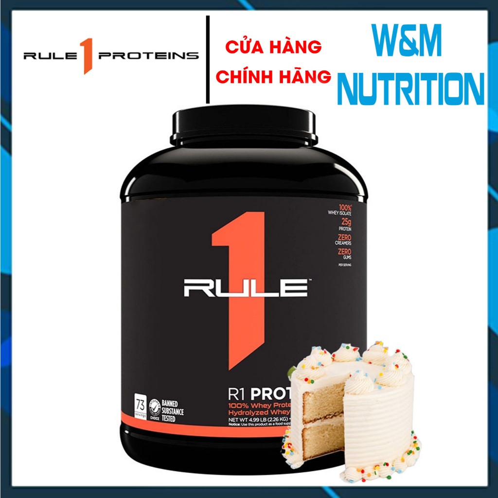 SỮA TĂNG CƠ RULE 1 PROTEIN 5LBS BIRTHDAY CAKE - Whey Protein ISOLATE & HYDROLYZED WHEY