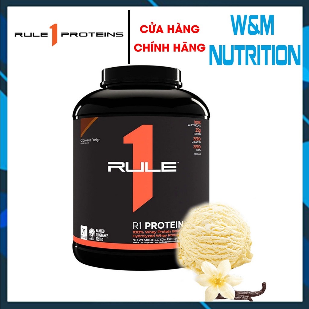 SỮA TĂNG CƠ RULE 1 PROTEIN 5LBS VANILLA CREAM - Whey Protein ISOLATE & HYDROLYZED WHEY