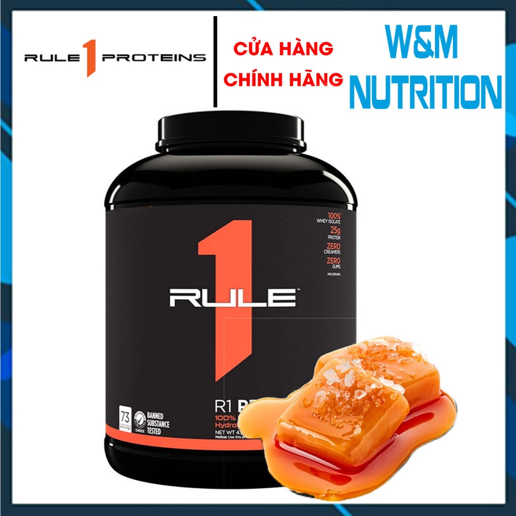 SỮA TĂNG CƠ RULE 1 PROTEIN 5LBS SALTED CARAMEL - Whey Protein ISOLATE & HYDROLYZED WHEY