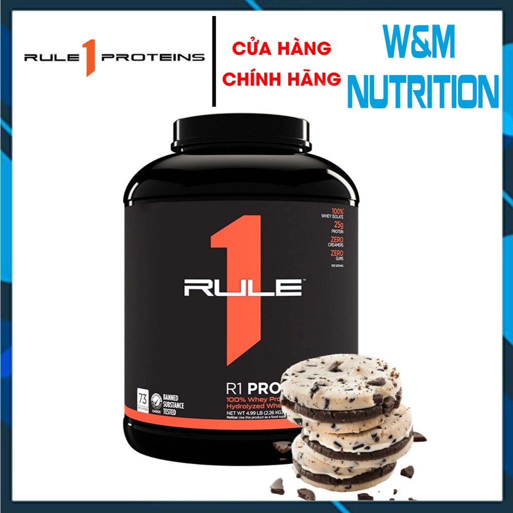 SỮA TĂNG CƠ RULE 1 PROTEIN 5LBS COOKIE CREME - Whey Protein ISOLATE & HYDROLYZED WHEY