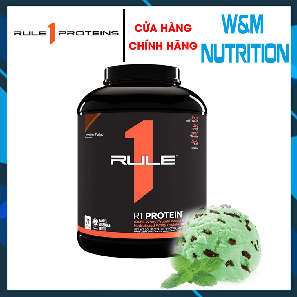 SỮA TĂNG CƠ RULE 1 PROTEIN 5LBS CHIP MINT CHOCO - Whey Protein ISOLATE & HYDROLYZED WHEY