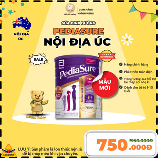 Sữa Công Thức PediaSure Úc Vị Vani, Vị Dâu 850g Mẫu mới Cho Bé (1 - 10 tuổi) (Date Xa T4/2026) - MC704