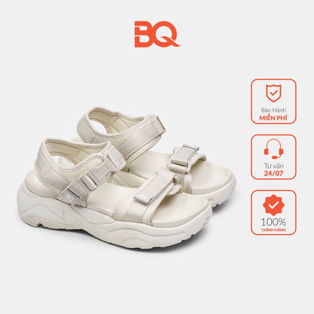 Giày sandal nữ đi học đế bằng quai ngang dán năng động SD BQ055