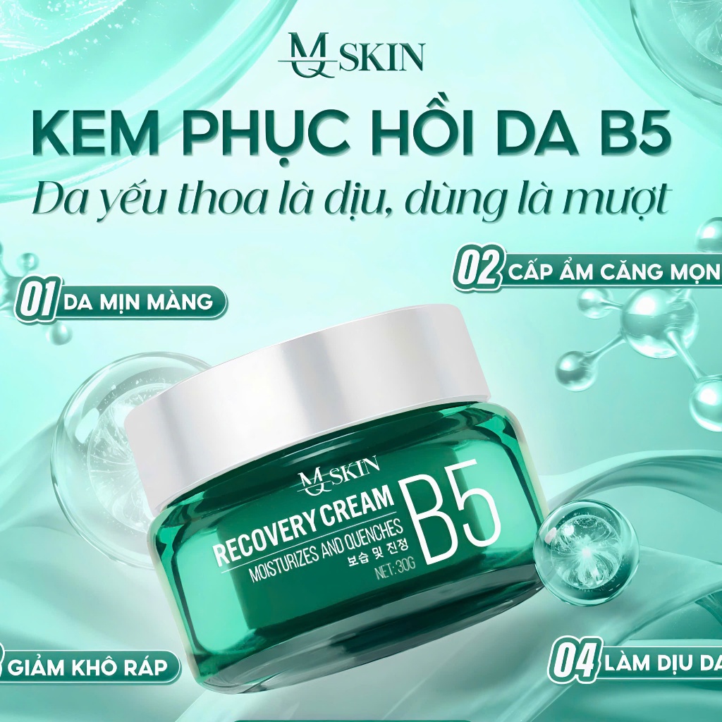 KEM DƯỠNG SÁNG PHỤC HỒI DA B5 MQ SKIN 30g_ RECOVERY CREAM B5 MQ SKIN