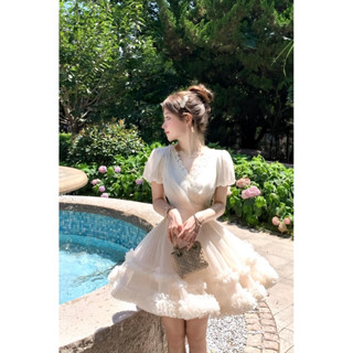  Váy Công Chúa Cổ V Phối Ren Tay Bồng Váy Bèo Tầng Xoè Xinh Ngọt Ngào Mặc Đi Chơi Đi Tiệc  TLV4  Thiên Lý Fashion 