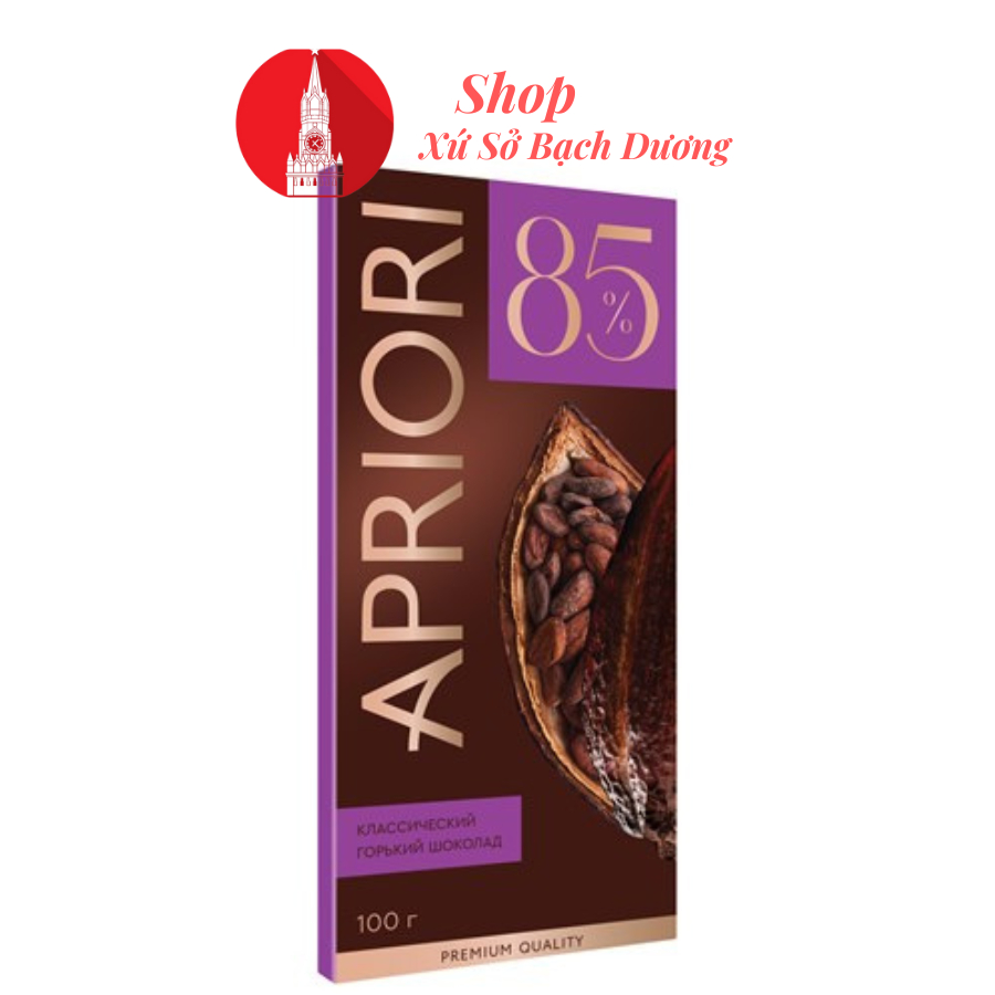 Socola đắng Nga Apriori 85%, thanh 100g, Шоколад Априори горький какао 85%, 100г