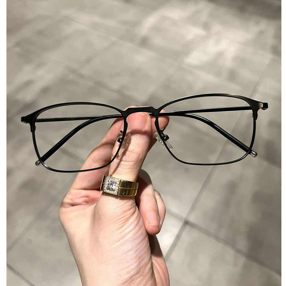 Kính gọng Mắt vuông kim loại mảnh nhẹ unisex cho nam nữ