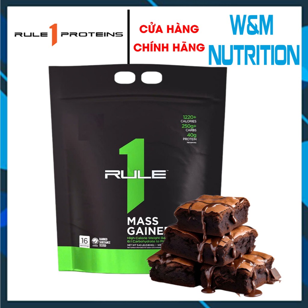 Rule 1 Mass Gainer 12lbs CHOCO FUDGE – Tăng Cân, Tăng Cơ, Hỗ Trợ Tập Luyện Cường Độ Cao