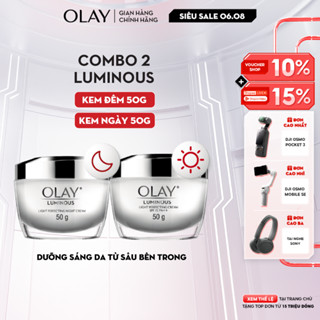Combo 2: Kem Dưỡng Ẩm OLAY LUMINOUS Ngày & Đêm Dưỡng Sáng Da 50G X2
