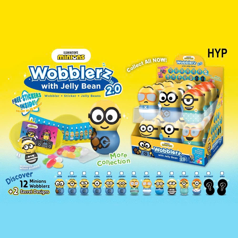 Kẹo dẻo hạt đậu wobblerz và kẹo dispenser Minions