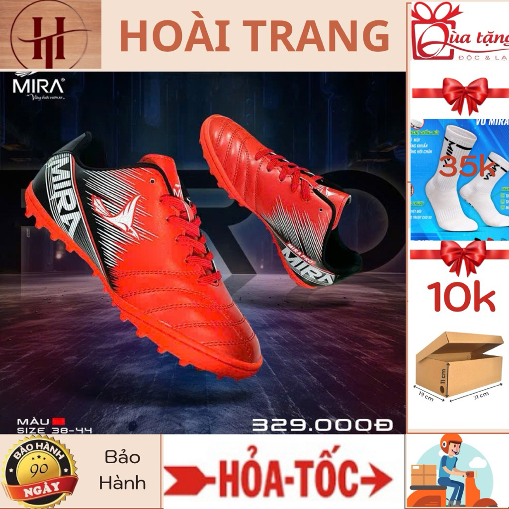 (TẶNG VỚ)Giày đá bóng cỏ nhân tạo chính hãng MIRA PRO.
