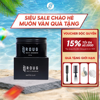 Sáp vuốt tóc nam ROUG Matte Clay cho tóc mỏng | Sáp Roug đen Singapore giữ nếp 12h