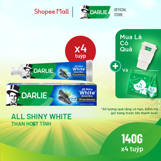 Bộ 4 Kem Đánh Răng Darlie Trắng Sáng All Shiny White Than Hoạt Tính 140g