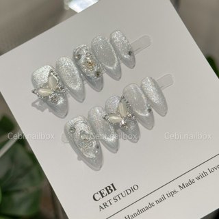  Nailbox thiết kế C832 màu thạch mắt mèo kim cương charm đá sang chảnh tiểu thư cô dâu cebi.nailbox 