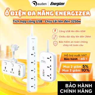 Ổ điện đa năng Energizer thông minh, sạc nhanh Type-C chịu tải lên đến 3250W - Hàng chính hãng