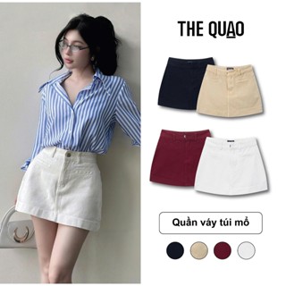 THE QUẠO - Chân Váy Jeans Nữ Lưng Cao Lai To Ba Màu S2503_623
