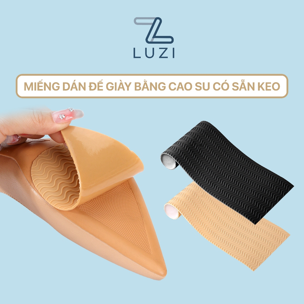 Tấm dán đế giày cao su chống trơn trượt LUZI, bảo vệ giày và giảm tiếng ồn khi di chuyển DD01