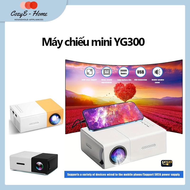 Máy chiếu mini YG300 Full HD USB HDMI Máy chiếu mini di động Android Rạp hát tại nhà