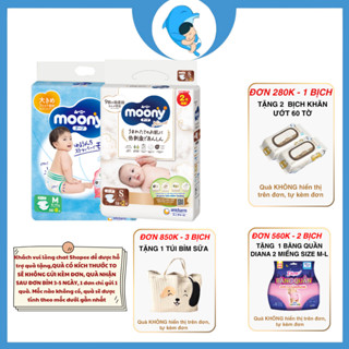 Tã/Bỉm Moony natural quần, dán đủ size NB62/S58/M46/L38/L36/XL32 cho bé 0-22kg MECAHEO