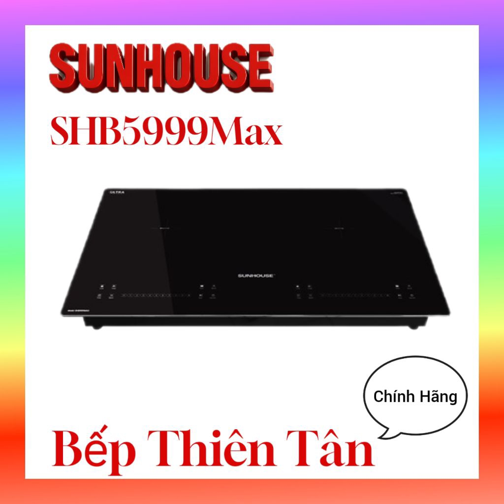 Bếp Từ Đôi Cao Cấp SUNHOUSE SHB5999Max kính bo viền nhôm chống vỡ _ SHB9101