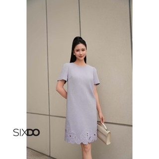 Đầm suông nhấn hoa thêu SIXDO (Purple Woven Loose Dress)