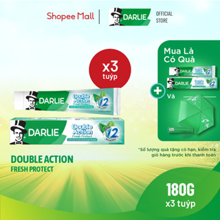 Bộ 3 Kem Đánh Răng Darlie Bạc Hà Double Action Fresh Protect 180g