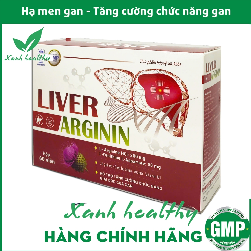 GAN ARGININ GOLD -Viên uống giải độc gan Thành phần Cà gai leo, Diệp hạ châu, Sài đất, Nhân trần