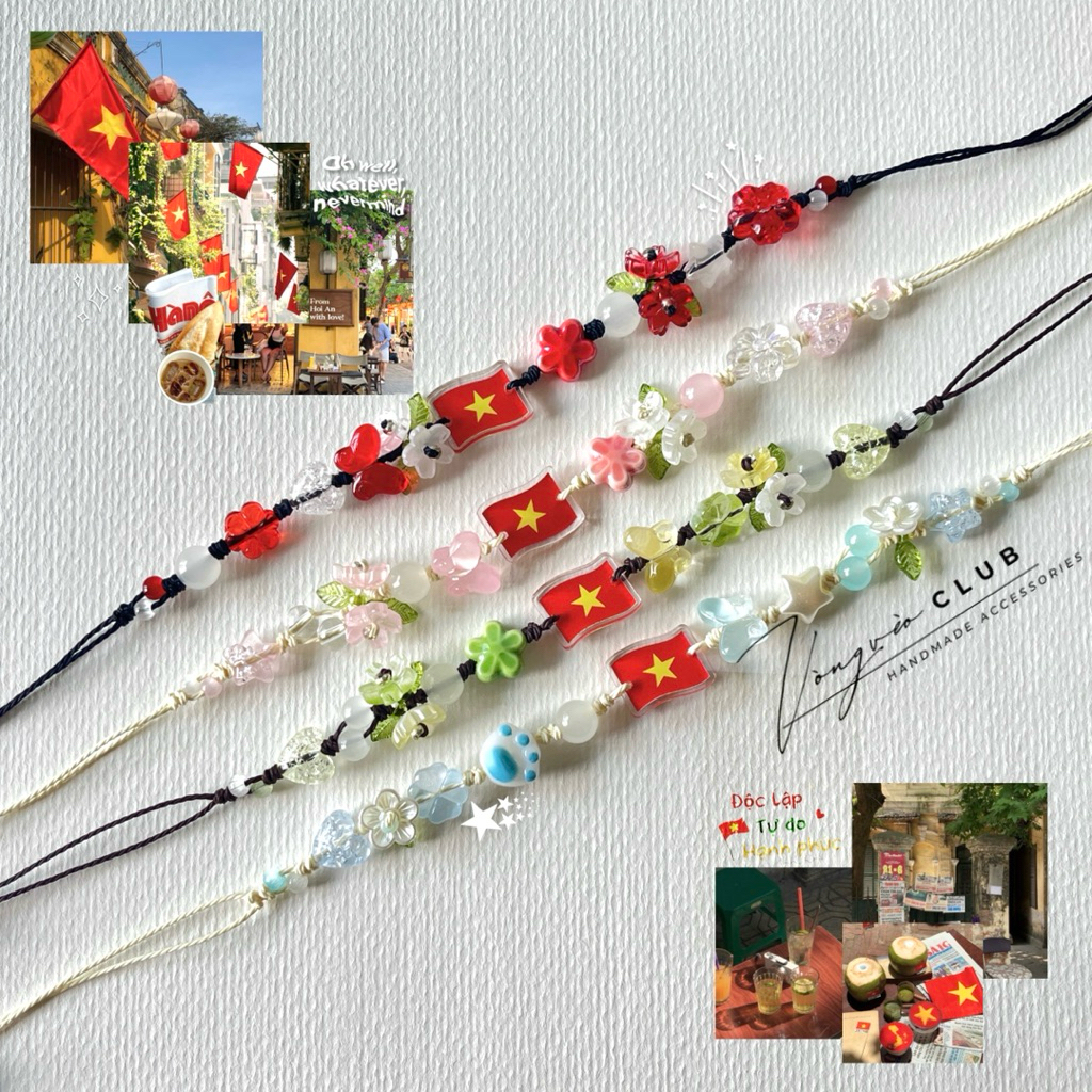[HANDMADE] | Vòng tay Việt Nam, vòng tay lá cờ Tổ quốc Việt Nam giá rẻ, vòng tay yêu nước | Vongveo.