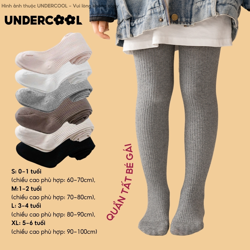 Quần Tất Len UNDERCOOL 4 Chiều Bé Gái Mùa Thu Đông Co Giãn Siêu Mềm Giữ Ấm Thoáng Khí Đa Màu Basic Dễ Phối QT13