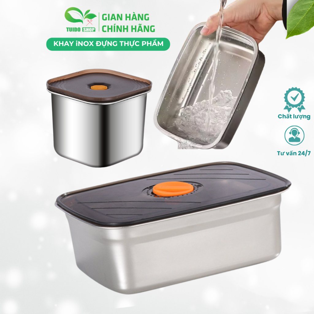 Hộp Đựng Thực Phẩm iNOX SUS304 Bảo Quản Thực Phẩm Gioăng Silicone TUIDO SHOP