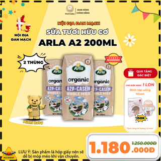 Combo 2 Thùng- 40 Hộp Sữa Tươi UHT Hữu Cơ Đạm A2 Arla Đan Mạch 200ml - Michi Baby MC888