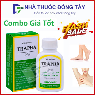 (Combo 5 Lọ) Bột Khử Mùi Trapha, Khử Mùi Hôi Nách, Hôi Chân, Ngăn Ngừa Mồ Hôi Nách, Mồ Hôi Chân Hiệu Quả Lọ 30g