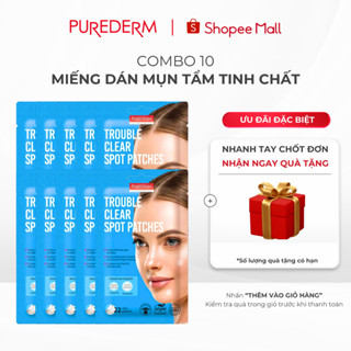  COMBO 10  Miếng dán Tràm trà Purederm trị mụn Gom còi mụn Giảm sưng và vết thâm miếng dán mụn 22 miếng. 