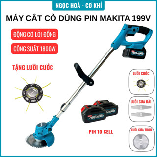 Máy cắt cỏ dùng pin MAKITA 199V CÓ LƯỠI CƯỚC máy cắt cỏ mini cầm tay lõi đồng bảo hành 12 tháng