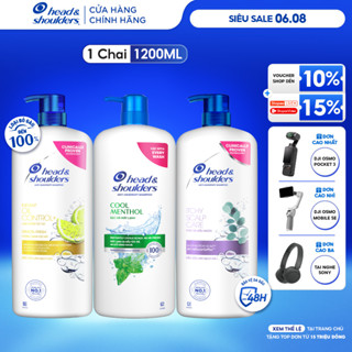 Dầu Gội Sạch Gàu HEAD &  SHOULDERS Bạc Hà/ Giảm Ngứa Da Đầu/ Hương Chanh - Chai 1200ML