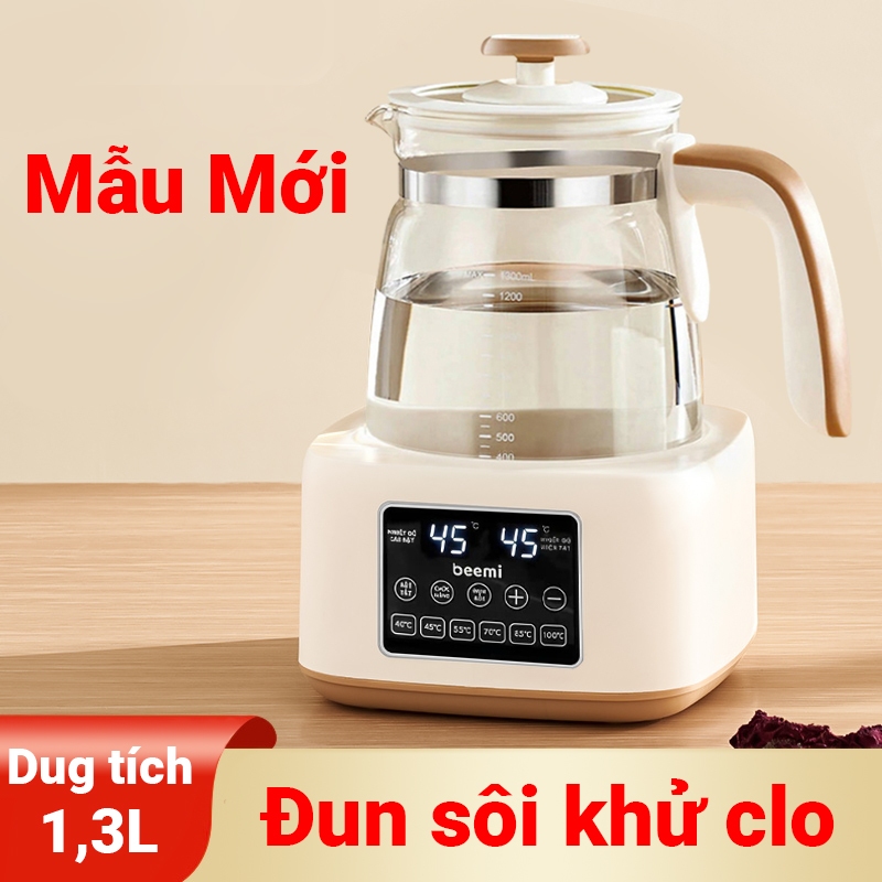 Ấm Đun Nước Pha Sữa Beemi 1300ml Giữ Ấm 24h, Khử Clo, Chất Liệu An Toàn Cho Bé, Bản Tiếng Việt Dễ Sử Dụng