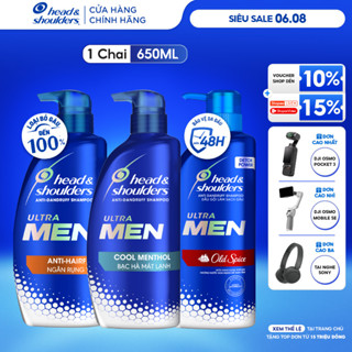 Dầu Gội Sạch Gàu HEAD & SHOULDERS Ultra Men Bạc Hà Mát Lạnh/ Ngăn Rụng Tóc/ Hương Nước Hoa - Chai 650ML