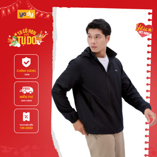 [FS T8] Áo khoác gió nam trượt nước thông minh YODY 2 lớp có mũ cản gió chống thấm cản bụi AKM5041