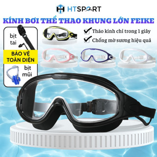 Kính Bơi Thể Thao, Kính Lặn Nam Nữ Khung Lớn Có Mút Tai Chống Nước, Chống Sương Mù FEIKE 8032
